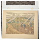 HENRI RIVIERE (1864-1951) | Antique farming print depicting women harvesting potatoes, signed in the