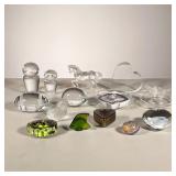 (14pc) TIFFANY, LALIQUE, BACCARAT, & SASAKI | Including: (2) Vicki Lindstrom Owls- both signed;(1) B