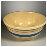 OVEN WARE USA BOWL | Large Yellow Ware Bowl with blue band - dia. 14 in. 