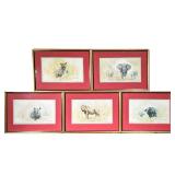 (5PC) DAVID SHEPHERD (1931-2017) SIGNED LITHOGRAPHS | animals 16.5 x 10 in., each sight All pencil s