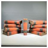 (9PC) LEATHER BINDINGS: THACKERAY’S WORKS | w. 6 x h. 7.5 in (each volume)