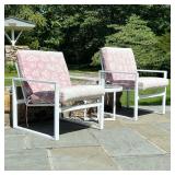 (3PC) MEDALLION LEISURE FURNITURE ALUMINUM PATIO | Including two armchairs, and a matching round tab