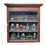 MINIATURE DISPLAY CABINET | Filled with miniature perfumes including; Chanel, Germaine and more. - l