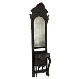 ANTIQUE AMERICAN PIER MIRROR | Decorated with birds and viney garlands on a concave barrel-back top;