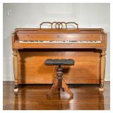 RARE WESTCHESTER RICHARD BRODBECK PIANO | Upright piano with spiral turned supports. - l. 55 x w. 24