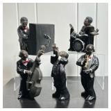(5PC) ENESCO “ALL THAT JAZZ” FIGURINES | With Enesco label, piano player is a music box (not tested)