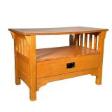 TV STAND WITH DRAWER | Small TV stand with lower drawer and storage shelf. - l. 36 x w. 19.5 x h. 24