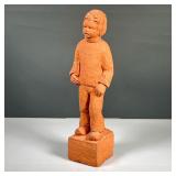 G. MANDELBAUM CERAMIC SCULPTURE OF A BOY | Signed on base. - h. 12.5 in