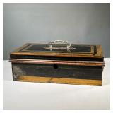 ANTIQUE STRONG BOX WITH INSERT | Antique strong cash box with insert and in very good condition. mar