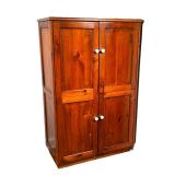 TALL 4-DOOR CABINET | Tall cabinet including 3 large shelves on top, 2 half shelves below with large