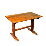 ANTIQUE TRESTLE LOW TABLE | Small, but sturdy. - l. 28 x w. 17.5 x h. 18.5 in