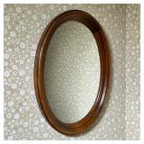 OVAL FRAME MIRROR | Oval framed wall mirror. - l. 16 x h. 21.5 in