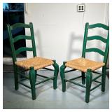 (2PC) PAIR LADDER BACK CHAIRS | l. 24 x w. 22 x h. 28 in