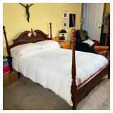 FOUR POSTER FULL BED | Mattress only 1-year-old, clean condition. - l. 82 x w. 62 x h. 53 in