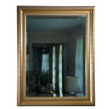 Beveled Glass Wall Mirror | In a gold-tone frame with "Britts Prints" label on verso. - w. 20 x h. 2