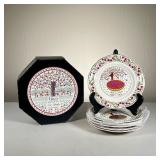 (6pc) Gien France Plates | Assiettes de Les Tartes. - dia. 7.75 in 