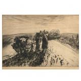 John Edward Costigan (1888-1972) | When Day is Done Etching Pencil signed lower right Showing a man 