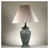 Ceramic Table Lamp | Antiqued composition and ceramic table lamp. - h. 38 x dia. 8 in (over harp) 