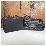  (2pc) Kate Spade & Ralph Lauren Bags | Including a black cloth Kate Spade handbag, and a black leat