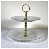 Pressed Glass Pastry Stand | h. 9 x dia. 10.25 in 