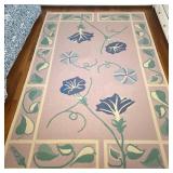 Flat Woven Rug | With flowers. - l. 8.75 x w. 5.5 ft 