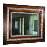 Decorative Wall Mirror | In a wood frame, heavy! - w. 31 x h. 27.25 in (Overall) 