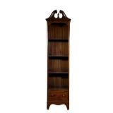 Petite Shelf | Small mahogany shelf / display cabinet with four shelves over a single drawer, with a