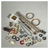 Group Costume Jewelry | Including a turquoise ring, with pairs of earrings, a bracelet, and two neck