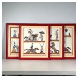 (4pc) Vintage Circus Prints | In matching red frames. - w. 18 x h. 20 in (each frame) 