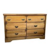Oak Double Dresser | With six drawers. - l. 51 x w. 17 x h. 31.5 in 