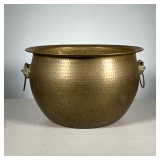 Hammered Copper Basin | Copper with brass tone, overall hammered with lion