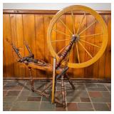 SPINNING WHEEL | 19th C Spinning Wheel. Wheel is painted Butterscotch. Rest in natural finish. - l. 