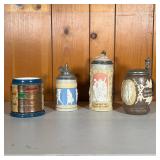 (5PC) METTLACH STEINS #3 | Mettlach Group Includes: (1) #1005 Figures in relief in Peach. (1) #1028 