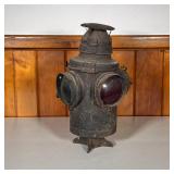 HANDLAN RAILROAD SWITCH LANTERN | “Handlan St. Louis U S A” on top of lantern. Has two Red Lenses an