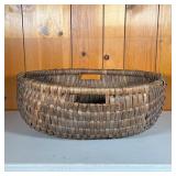 VINTAGE SPLINT BASKET | Large Vintage Splint Basket with handle openings. Great color and patina. - 