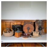 (10PC) HALL BROS. BUTTER CHURN & COFFEE GRINDER LOT | Vintage Kitchen Lot includes: (1) Hall Bros. W