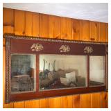 TRIPTYCH MIRROR W/EAGLES | Three Part Mirror with three Eagles, rope turning and rosettes, all gilde