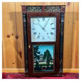 HENRY TERRY COLUMN & CORNICE CLOCK | “Made and Sold at Plymouth Conn. by Henry Terry & Co.” Mahogany