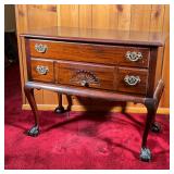 CHIPPENDALE LOWBOY | Chippendale style Mahogany Lowboy with two drawers with shell carving, brass pu