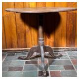 TILT TOP TABLE | Vintage Tilt Top Table in an old finish. Three leg base with turned center post, ca