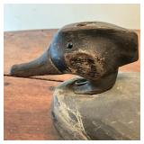 MERGANSER HEN DECOY | Vintage Gunning Merganser Hen Decoy in old in use repaint. Head with crest has
