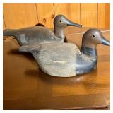 (2PC) CANVASBACK DECOY PR. | Vintage Gunning Pair of Canvasback Decoys in nice old in-use repaint. -