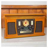 MUSIC CENTER CD & TURNTABLE | Great Vintage look Innovative Technology Wooden Music Center Model #IT