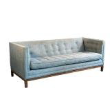 JONATHAN ADLER MID CENTURY COUCH | Light blue mid-century couch by Jonathan Adler furniture. 