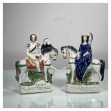 (2PC) PAIR MOUNTED DUKE & DUCHESS FIGURINES | Duke and Duchess of Cambridge in formal dress on mount