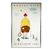 ROBERT WEIL WIMBLEDON 1982 PRINT | Robert Weil Wimbledon 1982 print in silver frame. - l. 19.25 x h.