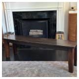 DARK OAK BENCH | Solid oak bench. - l. 62.25 x w. 14.25 x h. 18.5 in 