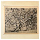 BENSON BOND MOORE (1882-1974) SIGNED WOOD BLOCK PRINT | Benson Bond Moore (American, 1882-1974) “War