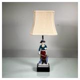 COLONIAL GENERAL FIGURINE LAMP | Ceramic figurine of colonial general used as base for desk lamp. - 