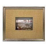 “RESTING” FOX HUNTING SCENE IN SHADOW BOX | Small fox figurine in framed shadow box with with mounte